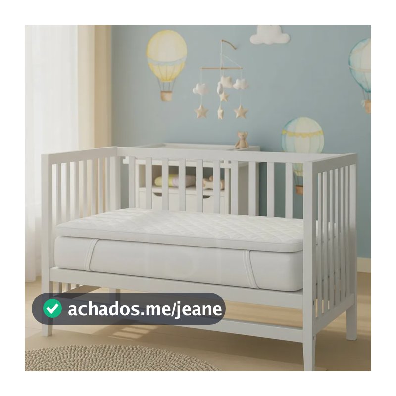 Pillow Top Berço 1,30 X 0,70 Impermeável 400 Fios Espuma D18 Impermeável Branco