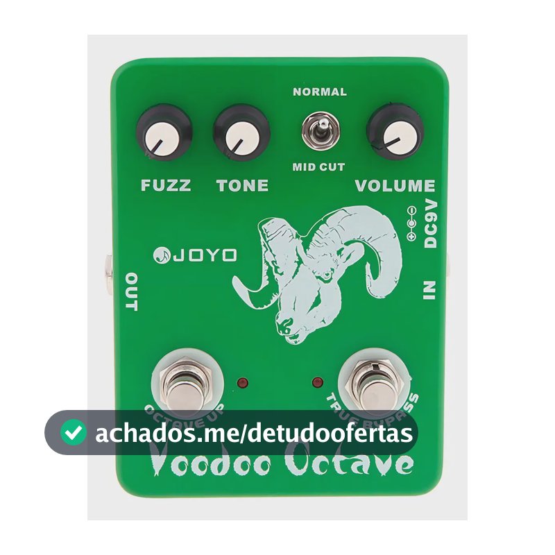 Pedal Efeito Joyo Voodoo Octave JF-12 Fuzz Guitarra Elétrica Verde