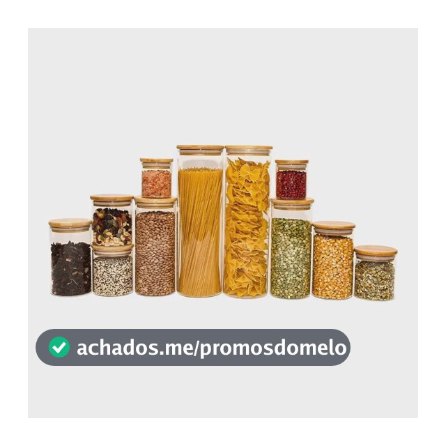 Potes De Vidro Mantimentos Com Tampa Bambu Oikos - 11 Pçs