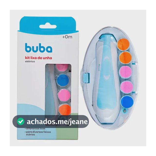 Kit Lixa De Unha Elétrico Para Bebê Aparador Infantil Buba Azul