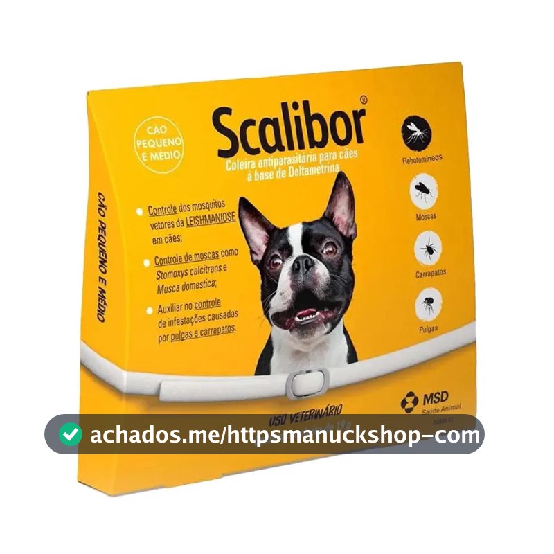 Coleira Antiparasitária Scalibor 48cm Cães Pulgas Carrapatos MSD