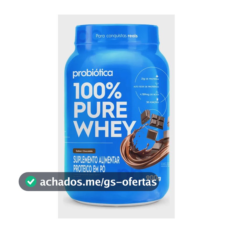 Proteína Probiótica 100% Pure Whey em pó sabor Chocolate Pro x 900g