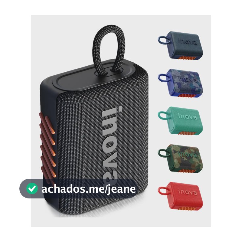 Inova Caixa De Som Mini Bluetooth Tws Grave Potent Com Radio - Preto