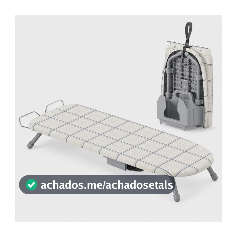 LUMAI Tábua de Passar Roupa Ferro de Mesa Portatil - Passadeira Oxford Dobrável e Compacta - Suporte para Guardar o Ferro Junto - Gancho para Pendurar Parede - Tecido Antichamas