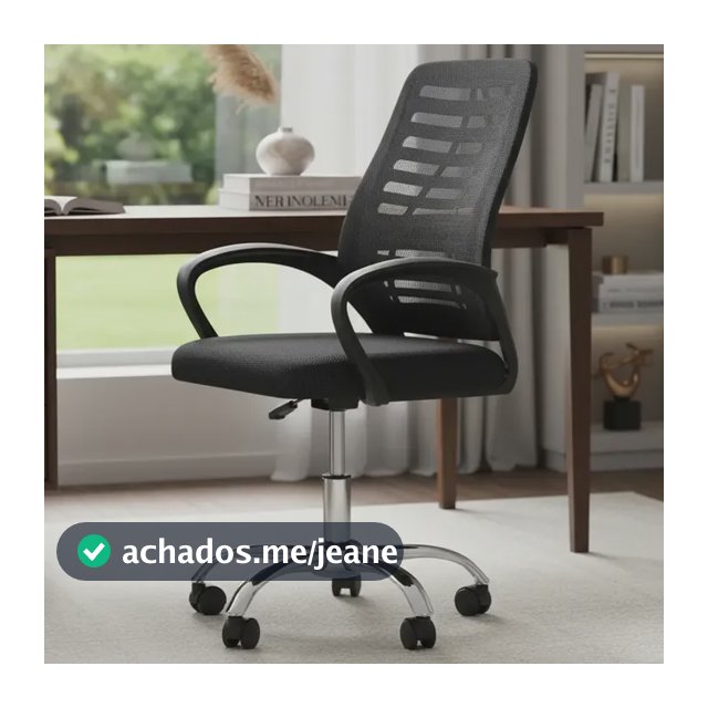 Cadeira De Escritorio Newconcept 351049 Esteirinha Mesh Altura Regulável Cor Preto