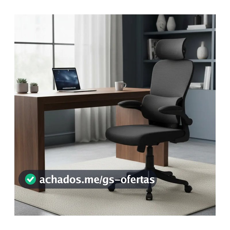 Cadeira Escritório Ergonômica Genebra B500 Luvinco Cor Preto Com Suporte Lombar Estofado Mesh