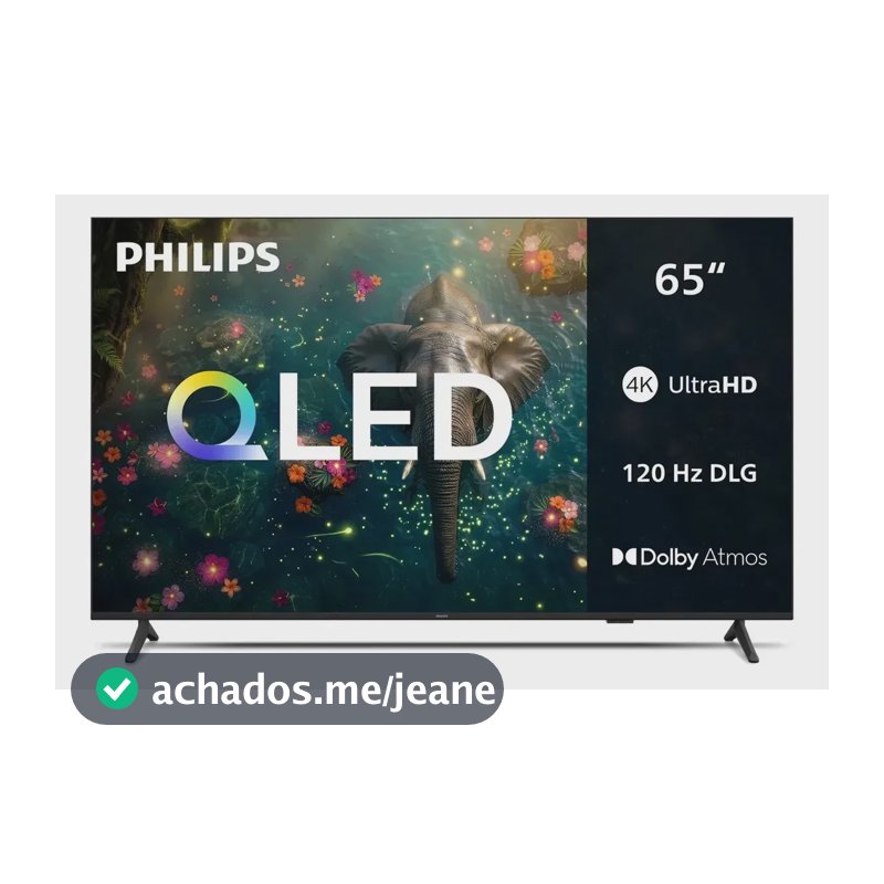 Smart TV Philips 65 polegadas QLED 4K UHD Wi-Fi Bluetooth 120 Hz DLG HDR10+ 65PQG7811/78