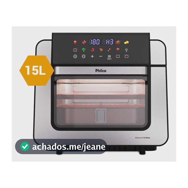 Air Fryer Oven Philco Paf15b 15l Dupla Resistência 1800w