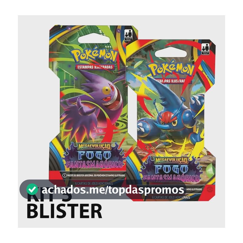 Blister Fogo Fantasmagórico Mega Evolução 02 Kit 30 Cards Pokémon Tcg Português
