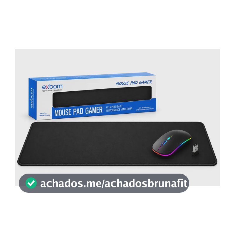 Kit Mouse Pad com Mouse Led