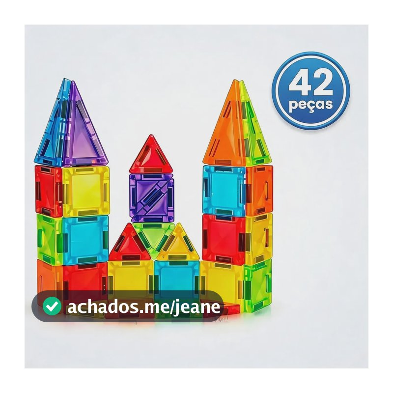 Blocos Magnéticos Compactos Montar Infantil Educativo 42