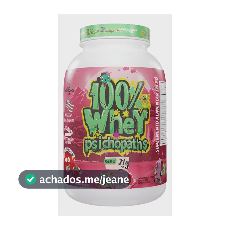 100% Whey Psichopaths -  900g Strawberry - Demons Lab Morango