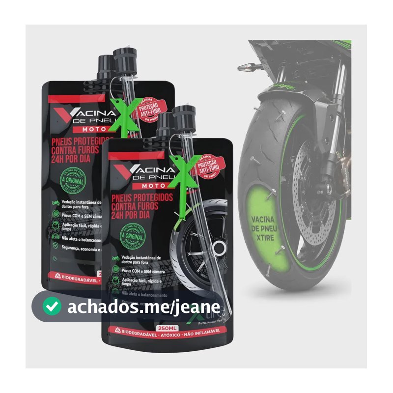 Kit 2 Vacina De Pneu Moto Xtire Selante Preventivo Veda Furo