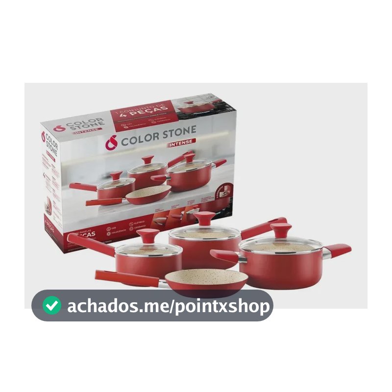 Jogo De Panelas Antiaderente 4 Peças Vermelho Intense