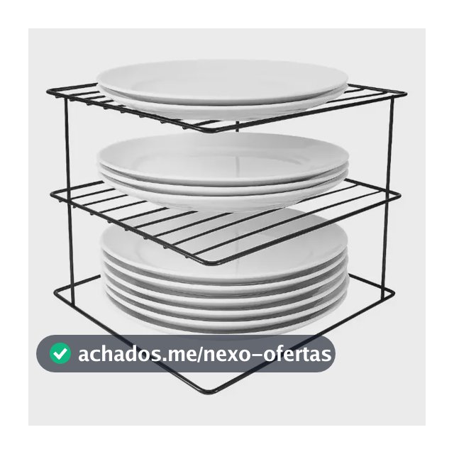 Organizador Porta Pratos Para Armário De Cozinha Canto Preto Preto