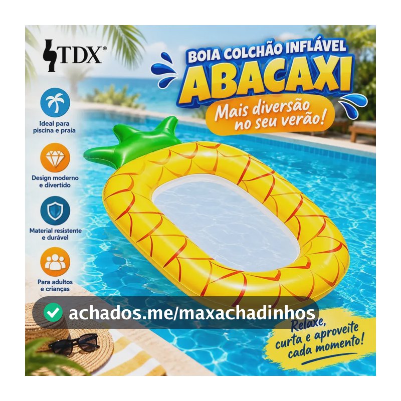 Boia Colchão Inflável Para Piscina Praia E Lago Com Tela De Malha Confortável Leve Resistente Para Adultos E Crianças Abacaxi TDX