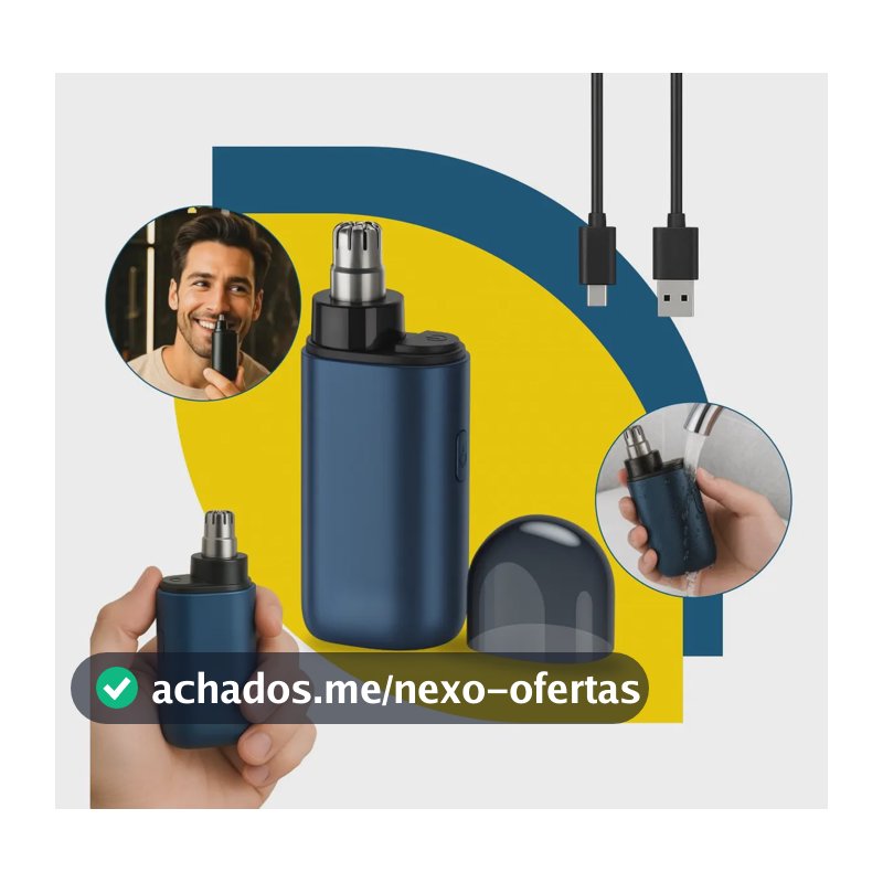 Aparador de Pelos Nariz Orelha Recarregável Gurumania Azul Portátil