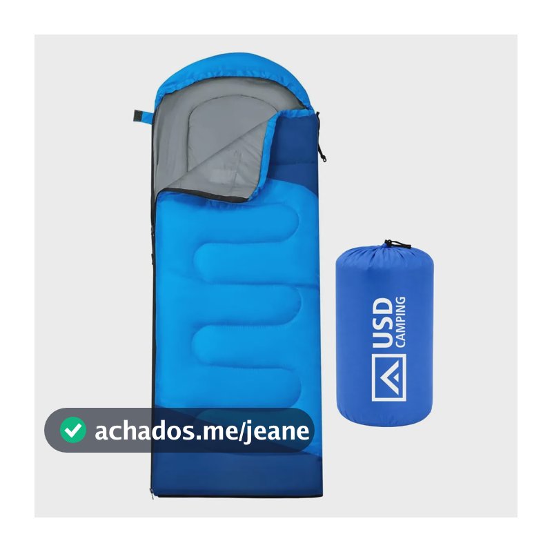 Saco De Dormir Camping Impermeável Usd Confortável 2,10m X 75cm C/ Bolsa De Transporte Cor Azul