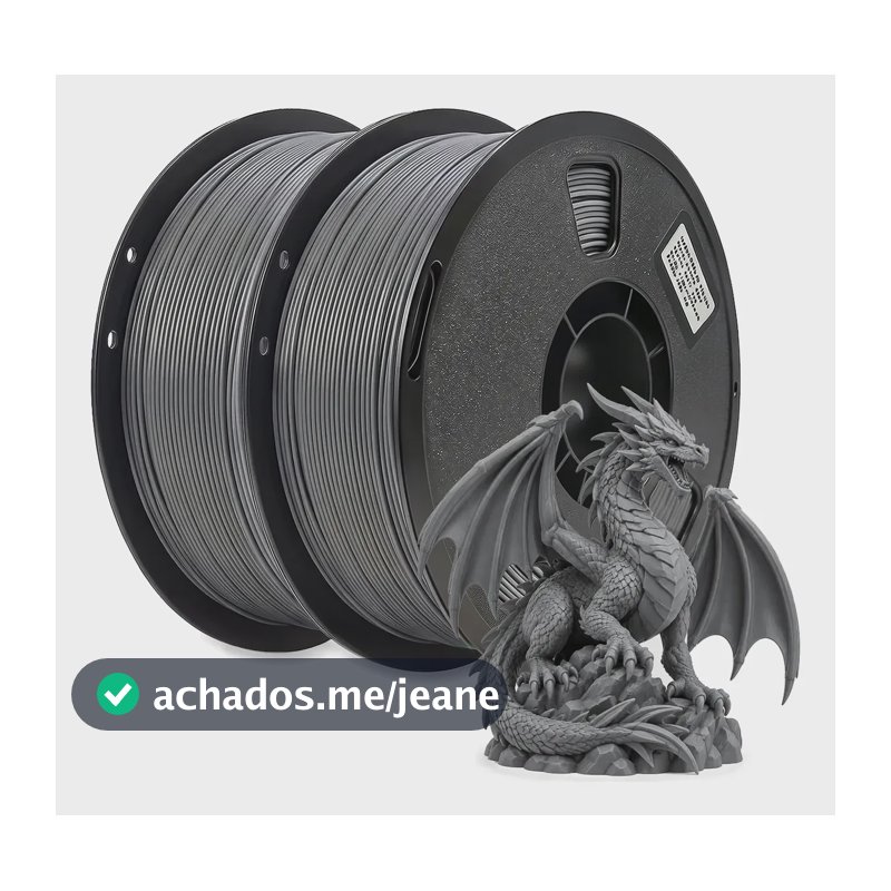 Filamento De Impressora 3d Pla 1,75mm 2kg Impressão Cor Lisa Cinza Texturizado