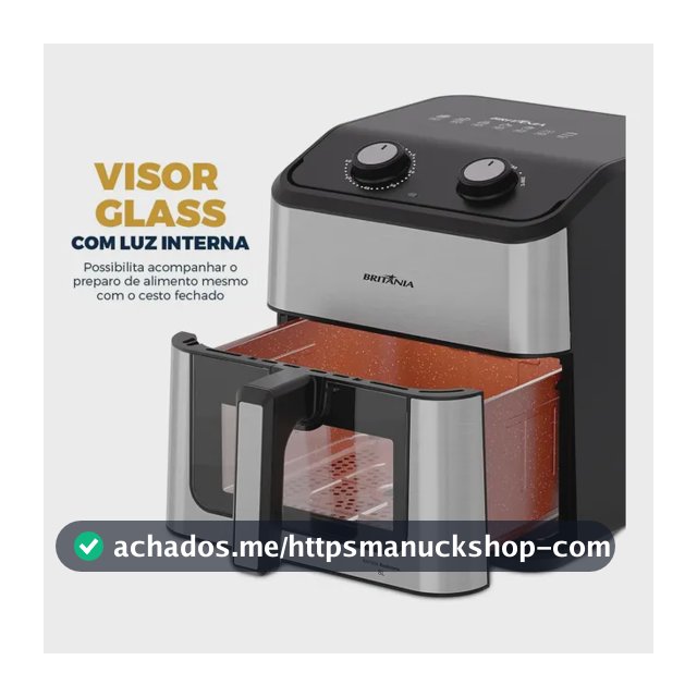 Air Fryer Britânia 8L Redstone Visor Glass BAF80A