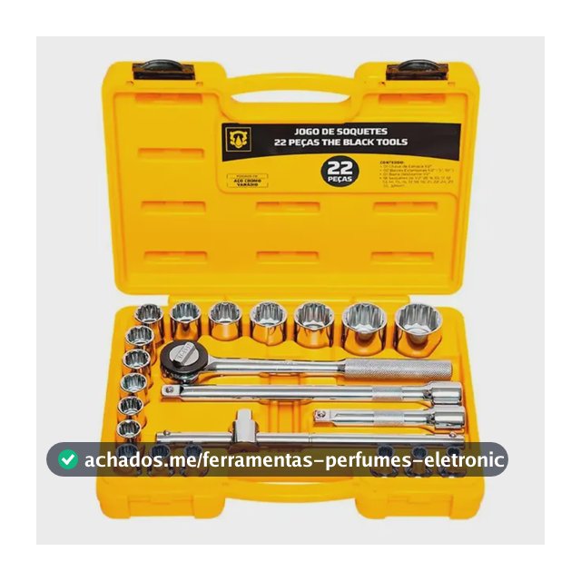 Kit Jogo De Soquetes 1/2 Polegadas Com Maleta Completo Cromado