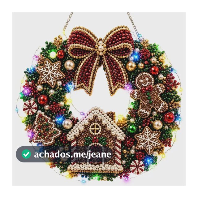 Guirlanda De Natal Com Diamantes E Led Angel's Wreath Gingerbread House Wreath