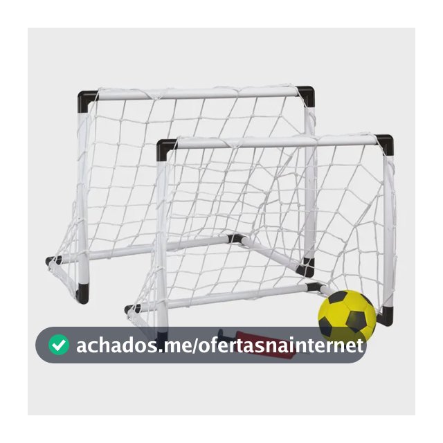 Trave Futebol Kit 2 Mini Golzinhos Gol Infantil Bola E Bomba Branco