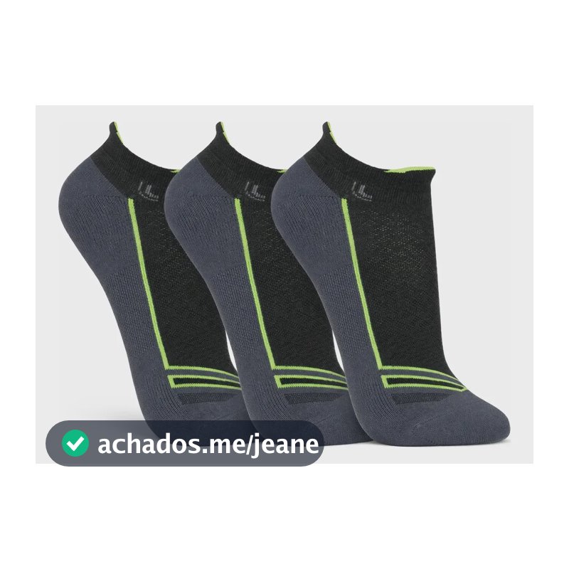 Kit 3 Pares Meia Lupo Dry Cano Curto Alta Performance Sport Preto 37-40