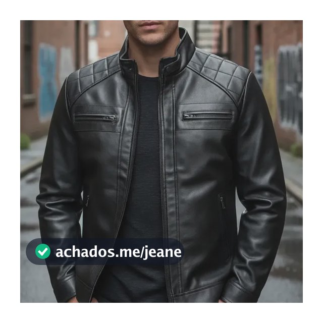 Casaco Couro Masculina Forrada Slim