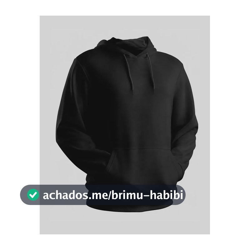 Blusa Moletom Canguru Liso Básico Premium Várias Cores G Preto