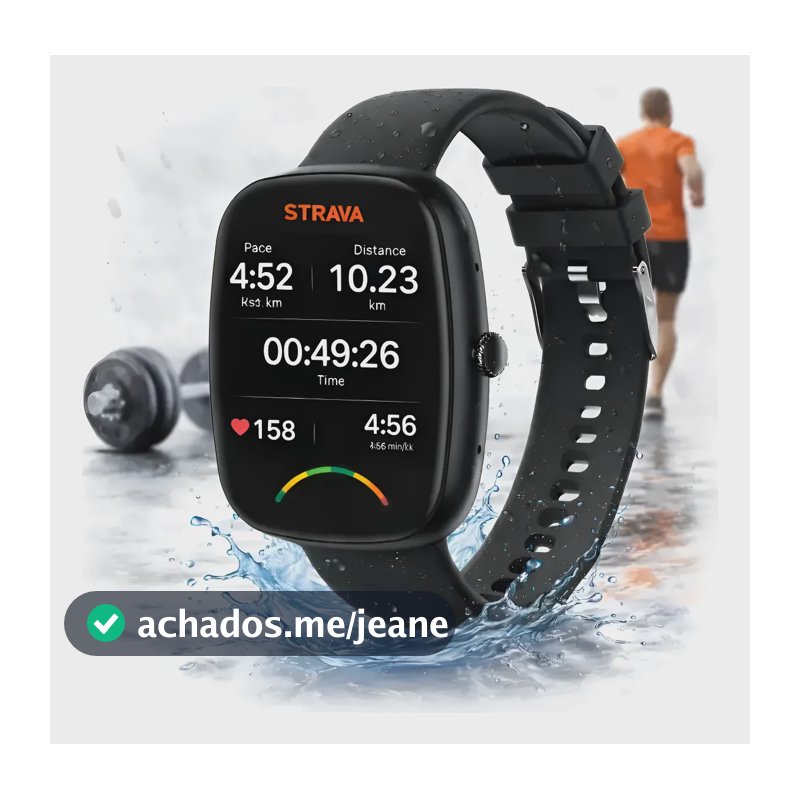 Relógio Inteligente Smartwatch Amoled S Pro Corrida Esporte Preto Ocean