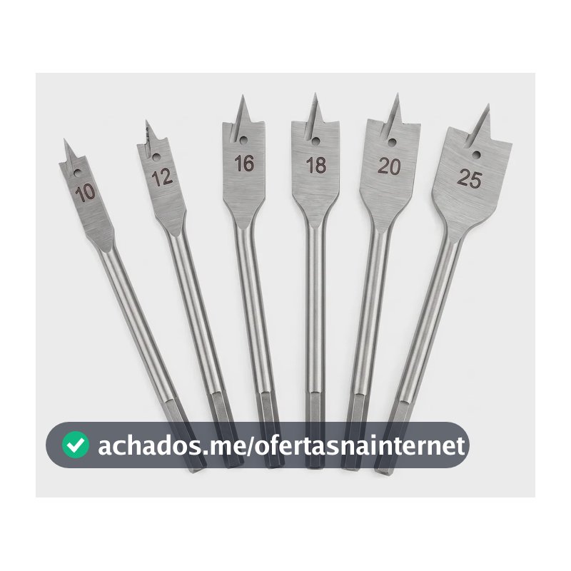 Jogo De Brocas Chata Para Madeira Kit De Brocas P/ Furadeira