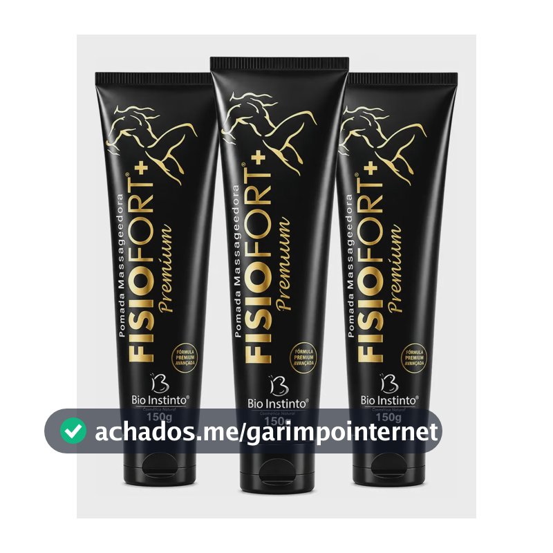 Kit 3 Fisiofort Premium 450g Original Pomada Massageadora Mentolada