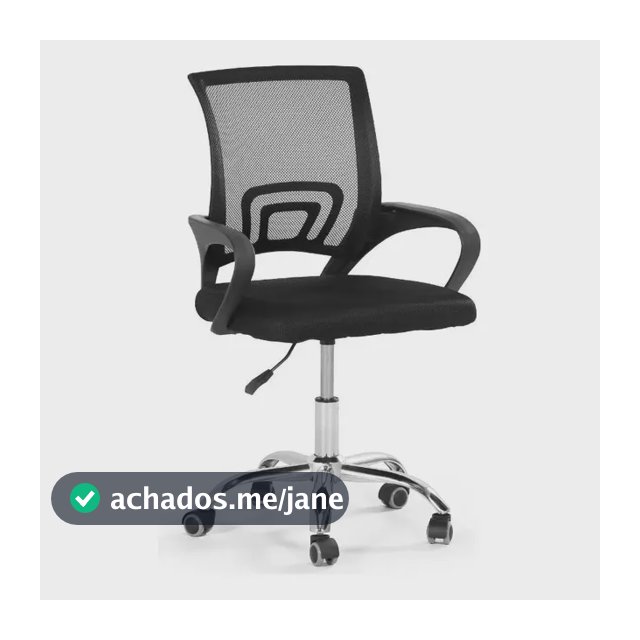 Cadeira Secretária Office Base Giratória Preta