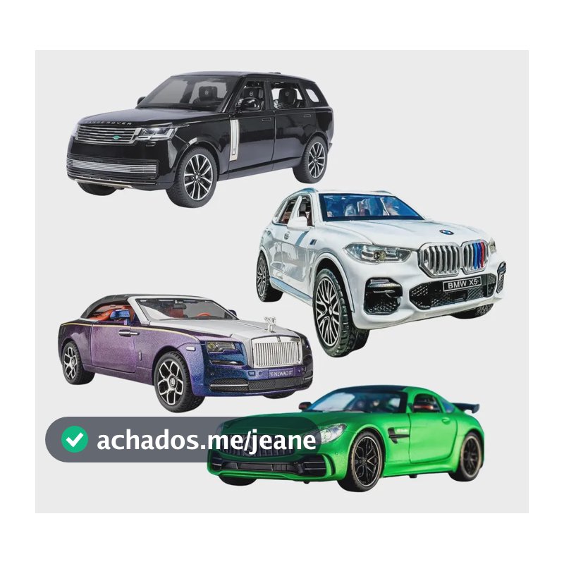 Kit 3 Carrinho Ferro Miniatura Carro Coleção Veículo 1:32 Sortidas