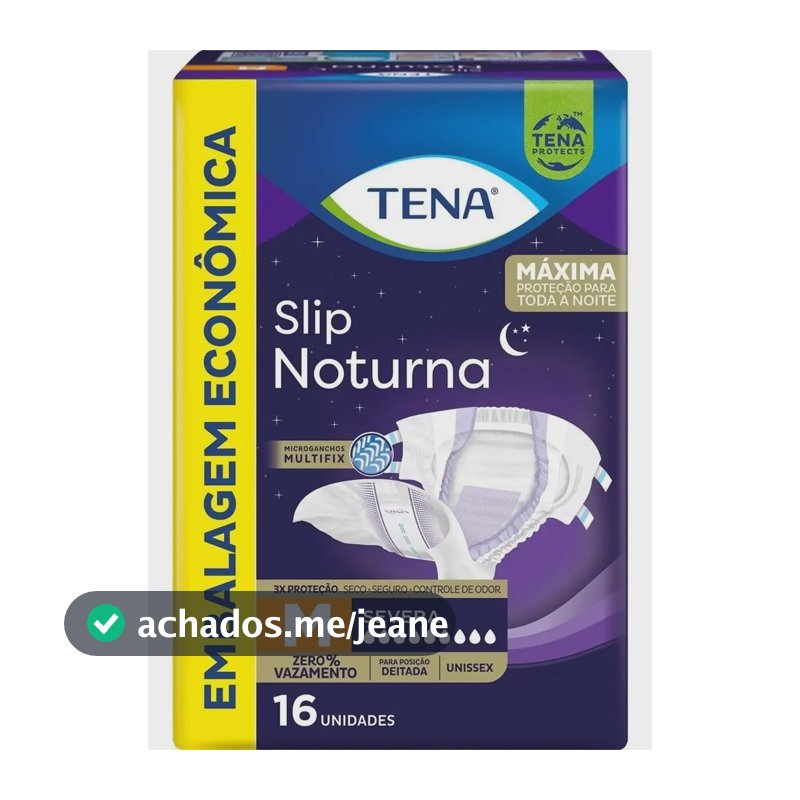 Fraldas Para Adultos Tena Slip Noturna M 16 Un