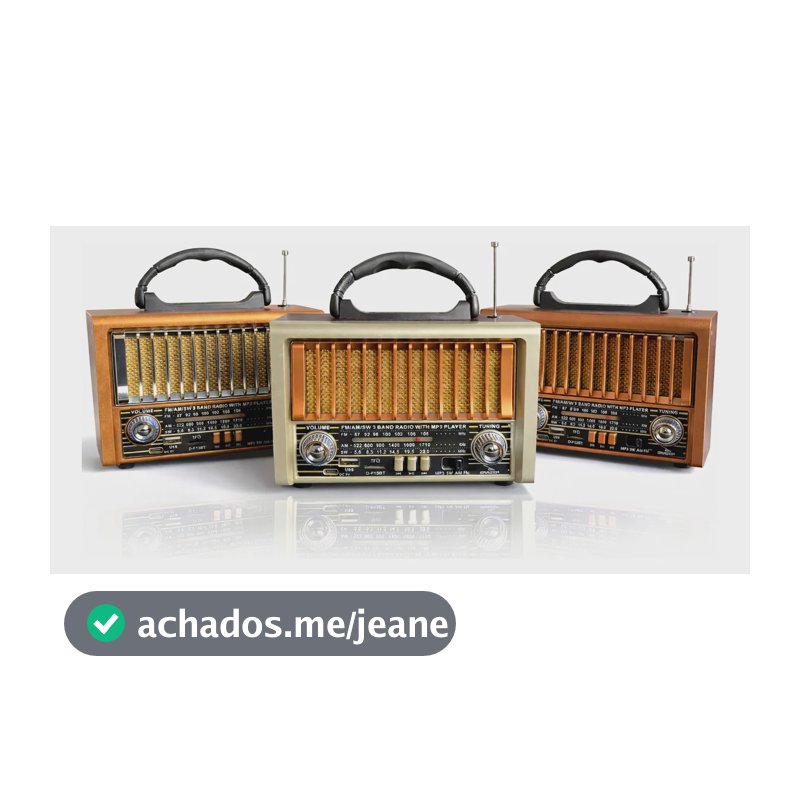 Caixa De Som Retro Bluetooth Radio Am E Fm Antigo Portatil Marrom Prata