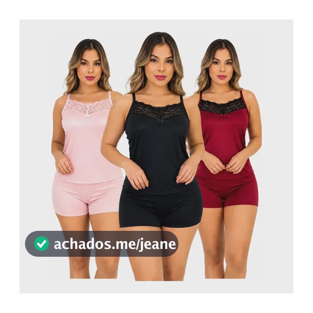 Kit Com 3 Baby Doll Short Doll Conforto Sensual Renda Luxo