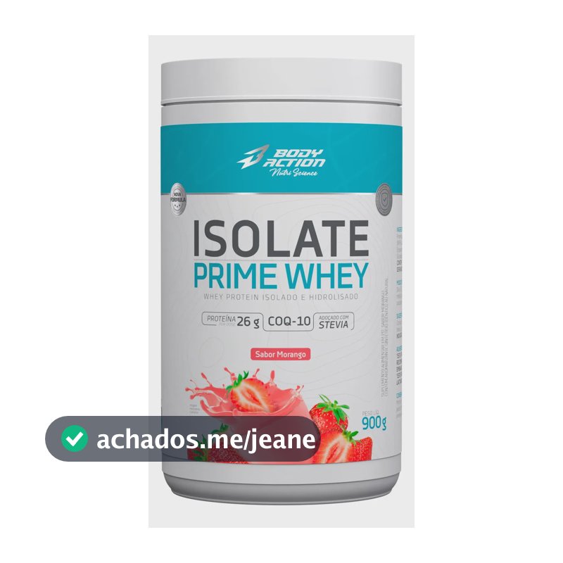 Proteína Bodyaction Nutri Science Isolate Prime Whey em pó sabor Morango x 900g