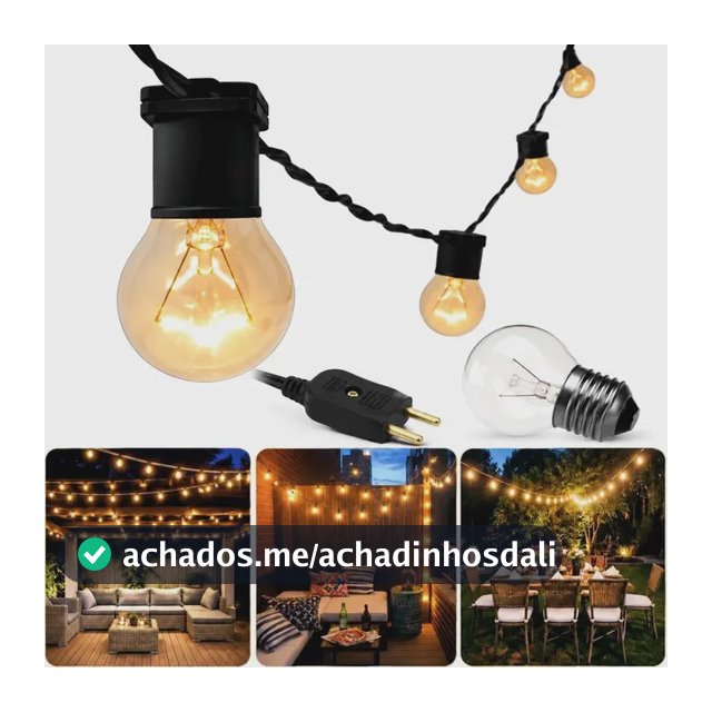 Varal De Luzes Festão 20 Mts Com 20 Lâmpadas Inclusas