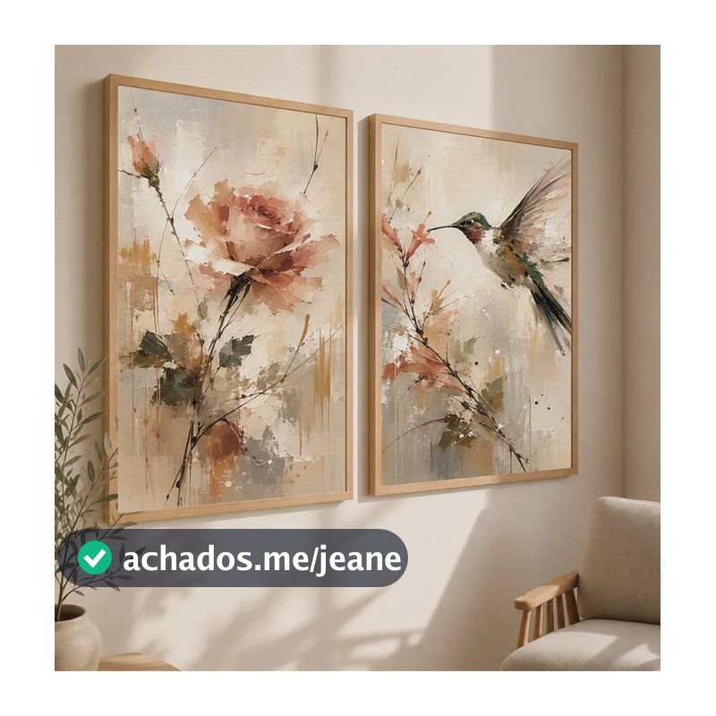 Quadro Decorativo Moldura Beija Flor Para Sala Quarto Beija Flor Madeira Clara