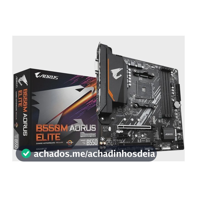 Placa Mae Gigabyte B550m Aorus Elite Am4 Ddr4 Hdmi M-atx Cor Preto