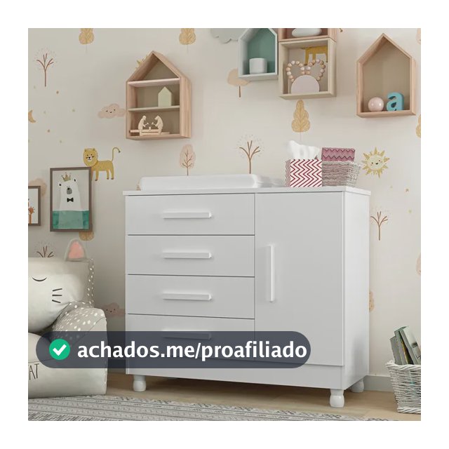 Cômoda Trocador Bebe Organizador 4gaveta Colchão Impermeável