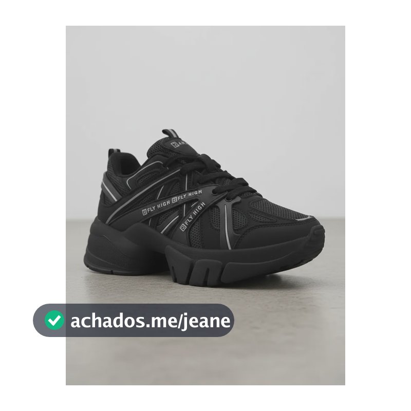 Tenis Ramarim Chunky Plataforma Confortável - 80232 Black 37 Br