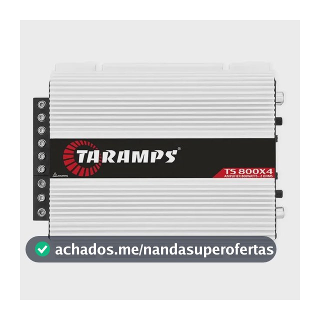 Módulo Amplificador Taramps TS800x4 de 800W para Som Automotivo