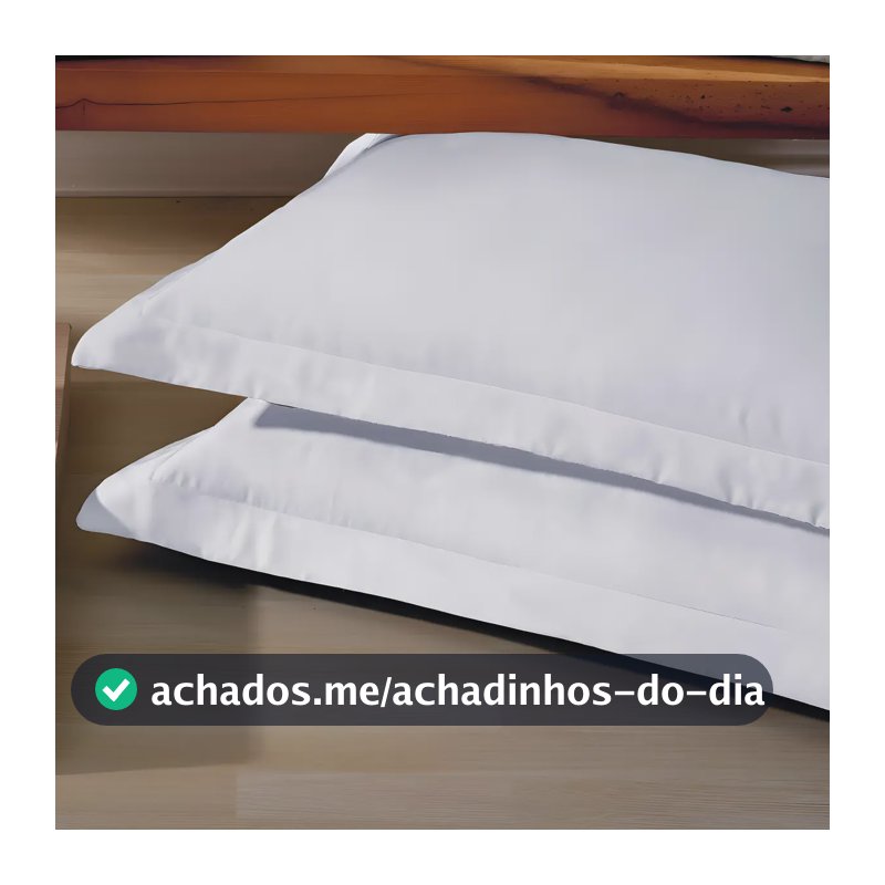 2 Fronhas 4 Abas Percal 600 Fios 100% Algodão Egípcio 50x90 Cor White Moon