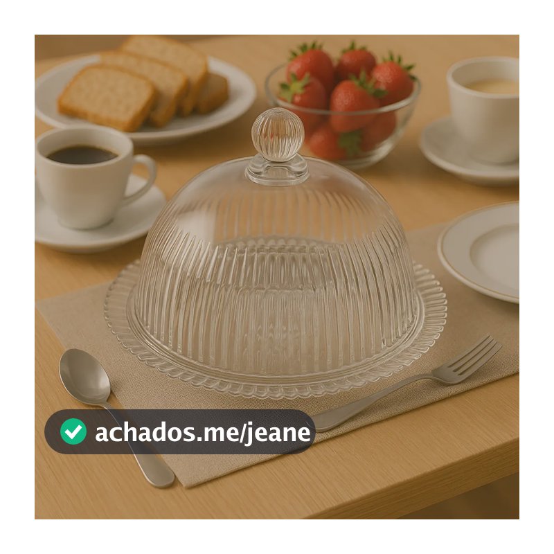 Queijeira de Cristal com Tampa Império 20cm Wolff