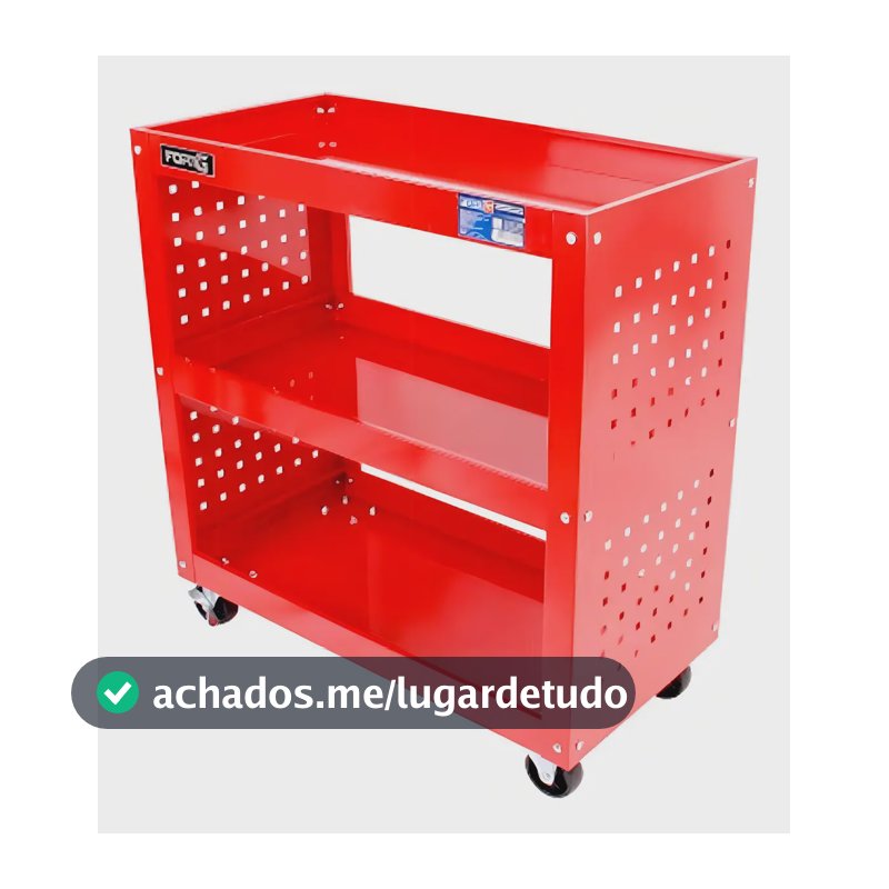Carrinho fechado para ferramentas 700 x 350 x 755 mm com 3 Pr Fortg FORTG-FG6001S