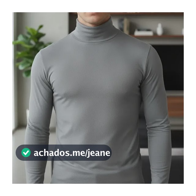Blusa Gola Alta Manga Longa Masculina Segunda Pele Rolê