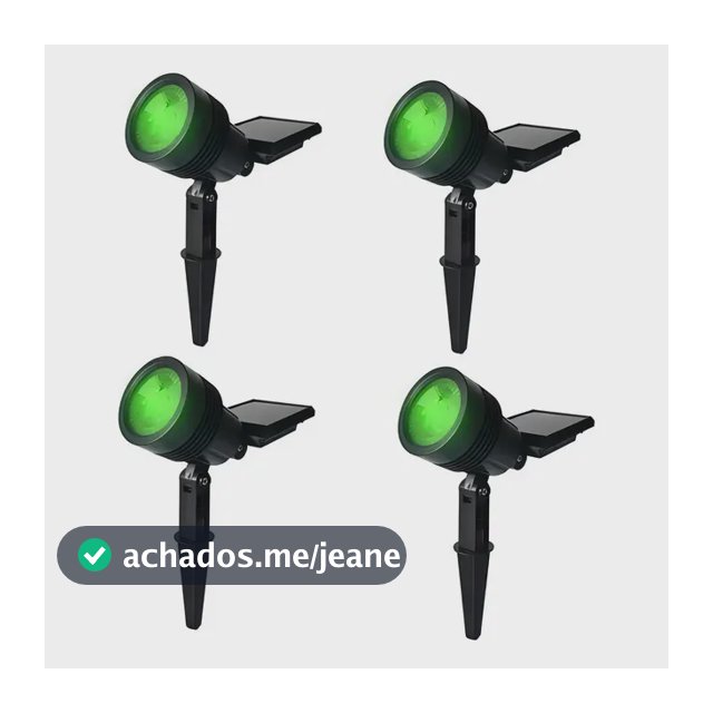 Kit 04 Luminária Solar Espeto Para Jardim 10 Lumens Ecoforce Cor Verde Voltagem Na